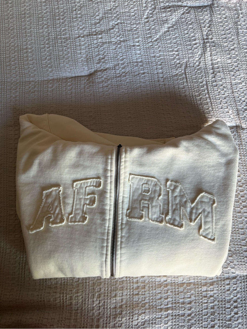 AFRM Cream Full-Zip Hooded Sweatshirt - Picture 7 of 7